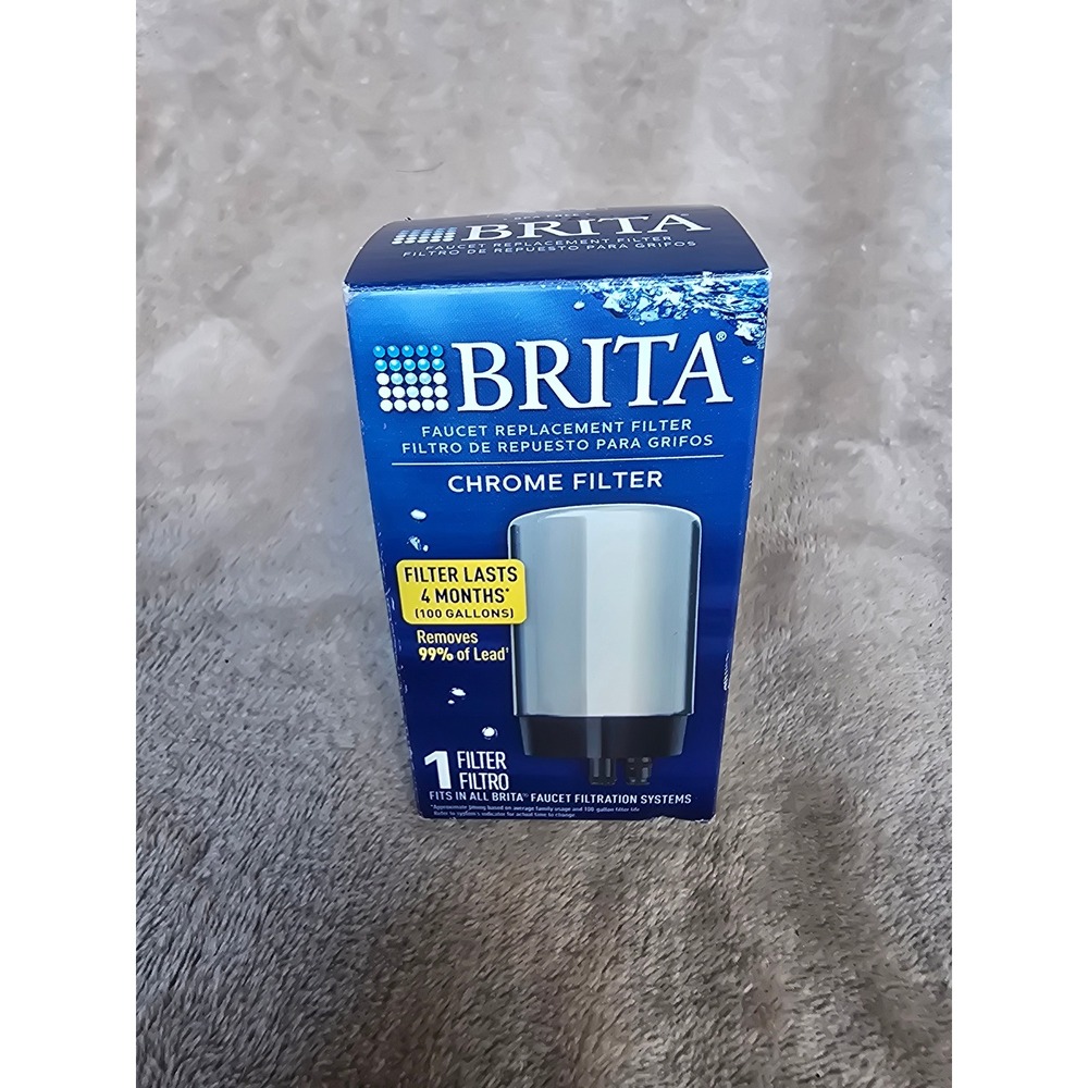 Brita Faucet Replacement Filter Chrome FR-200 1-Click Water Filtration 1 Count